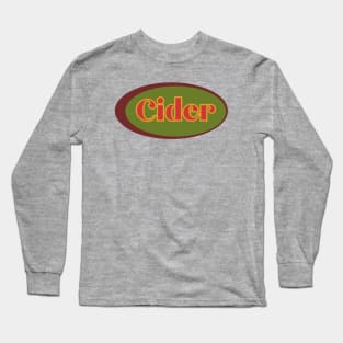 Cider! Retro Vintage Decal  Gold, Green and Maroon Style Long Sleeve T-Shirt